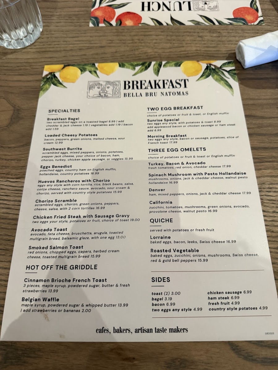 Bella Bru Cafe Menu - Image 1